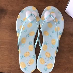 Lauren Conrad pineapple flip flops. Brand new 9